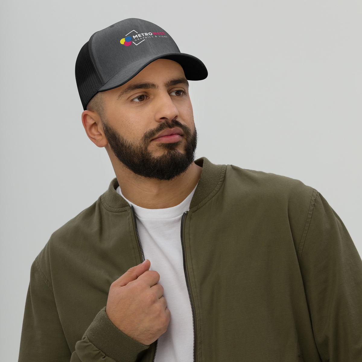 Embroidered retro trucker hat, view 10