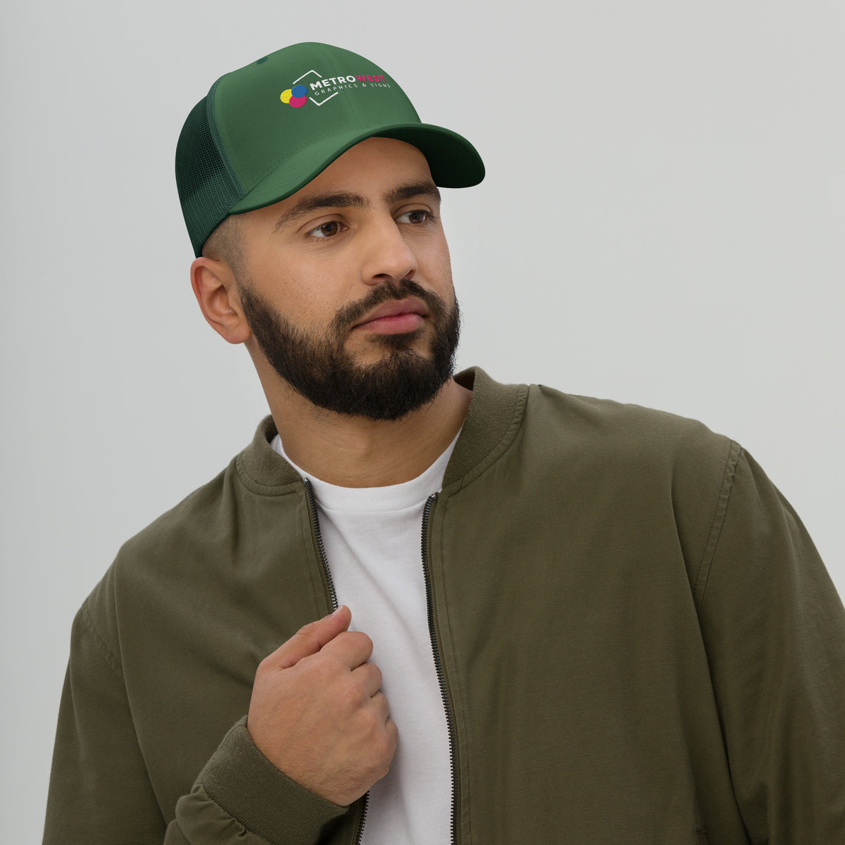Embroidered retro trucker hat, view 11