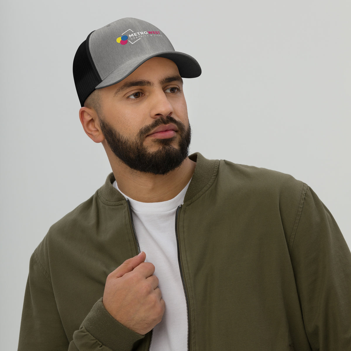 Embroidered retro trucker hat, view 15