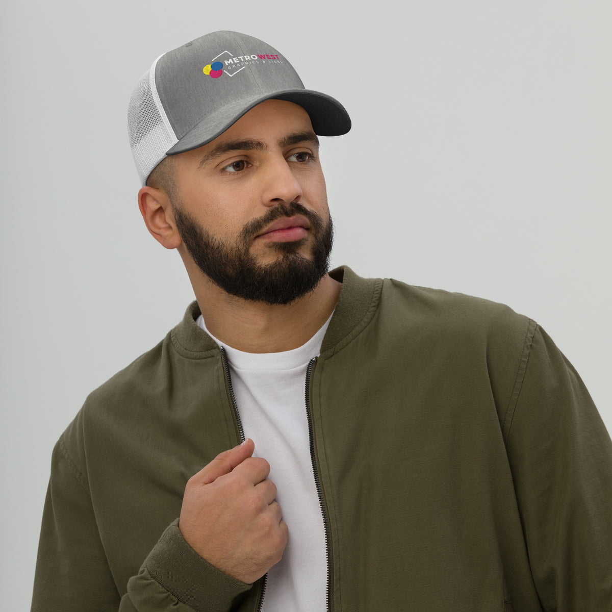 Embroidered retro trucker hat, view 16