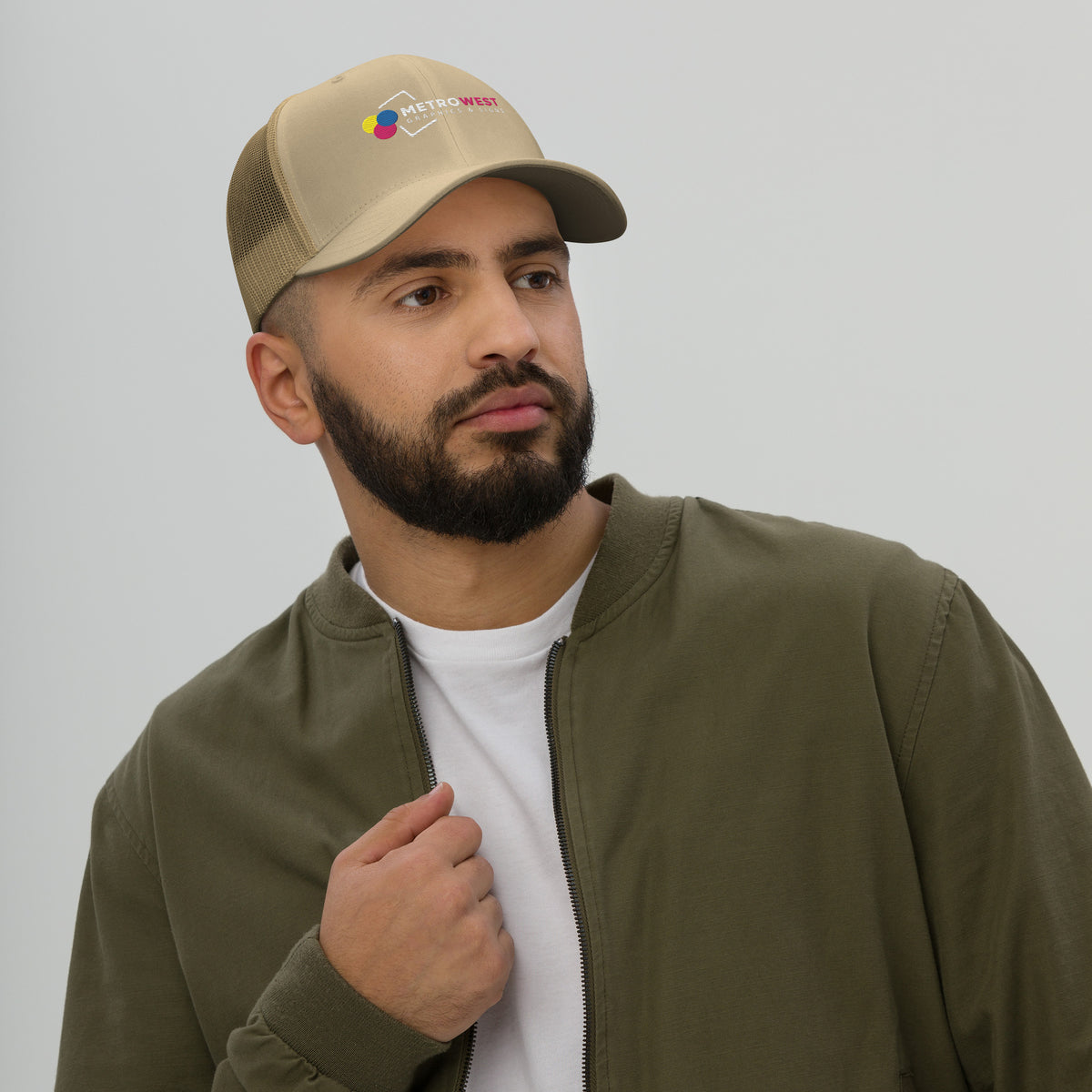 Embroidered retro trucker hat, view 18