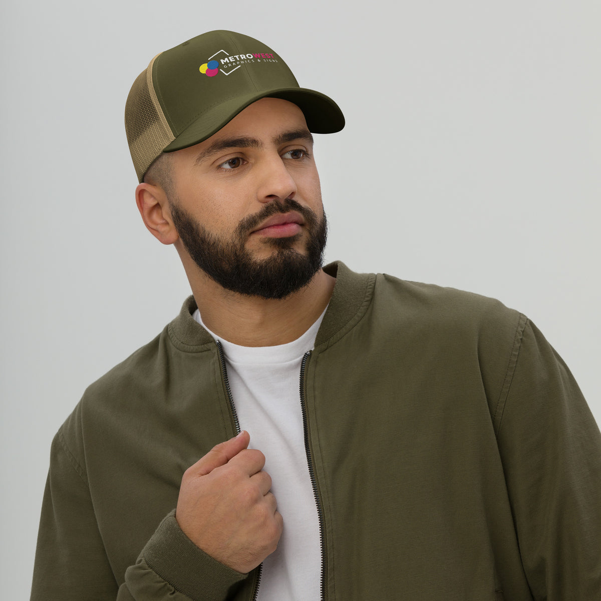 Embroidered retro trucker hat, view 19