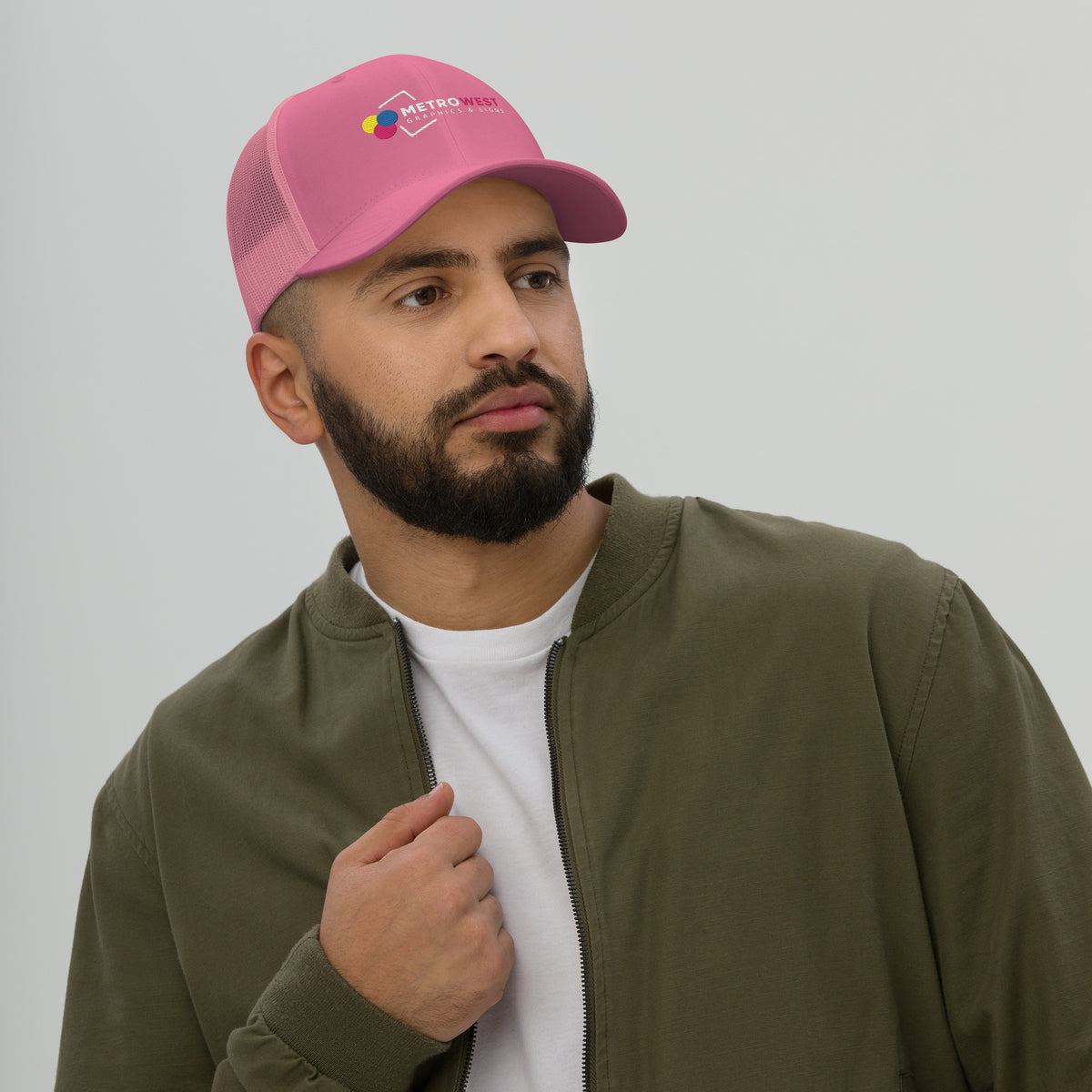 Embroidered retro trucker hat, view 14