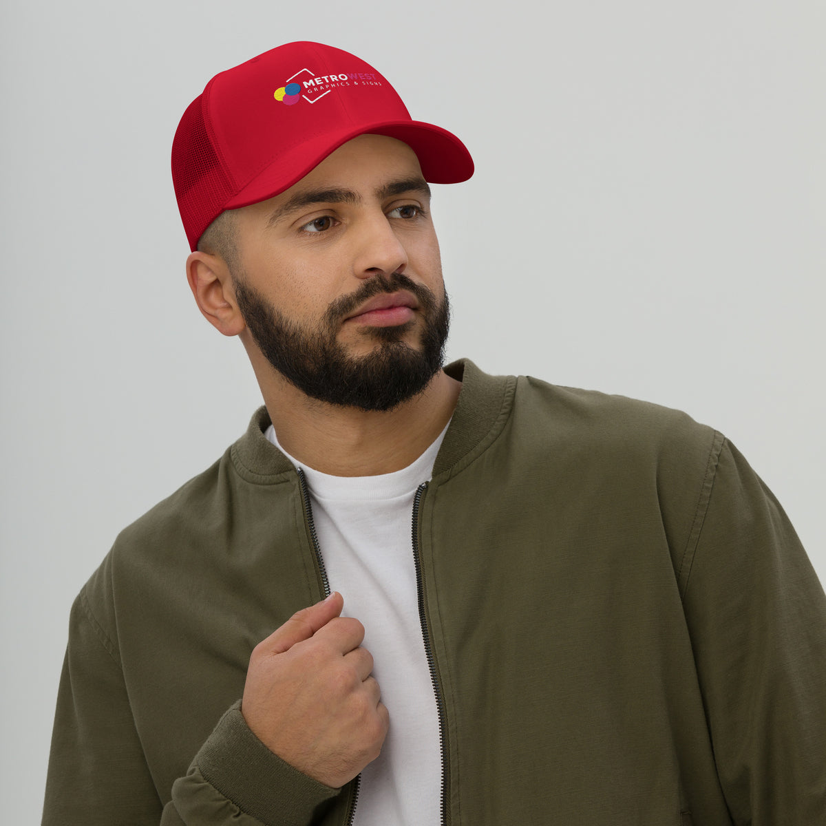 Embroidered retro trucker hat, view 8