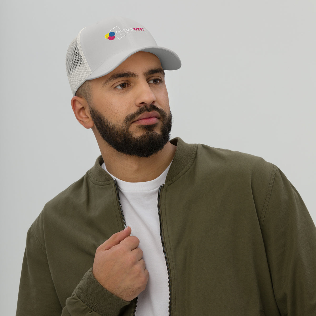 Embroidered retro trucker hat, view 17