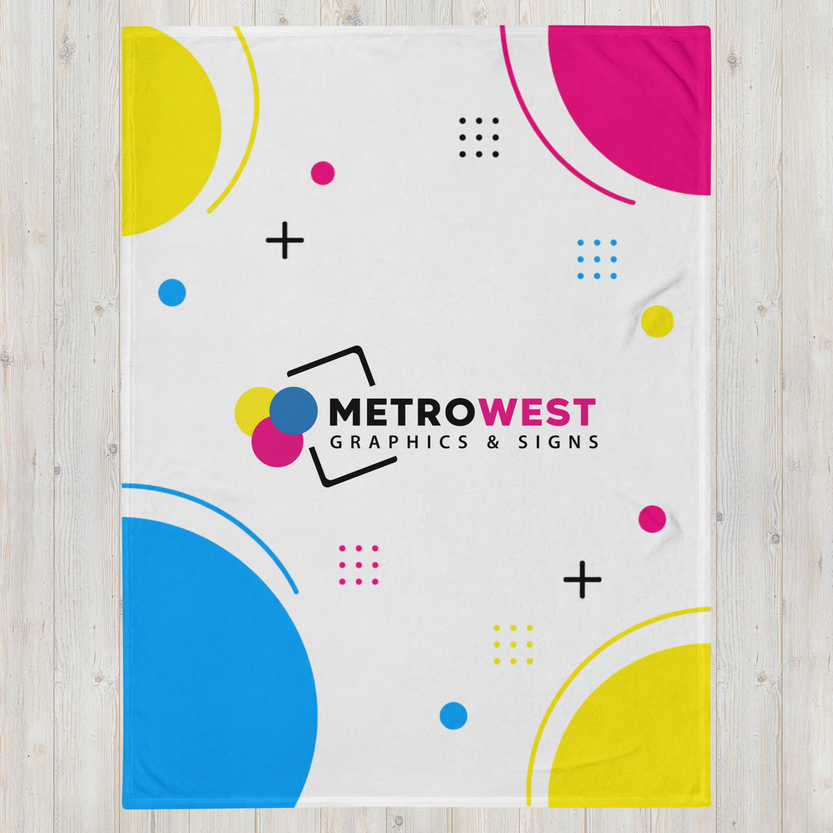 Throw blanket with custom printed design