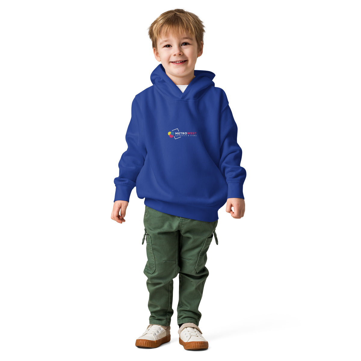 Toddler fleece hoodie with embroidered logo on the chest