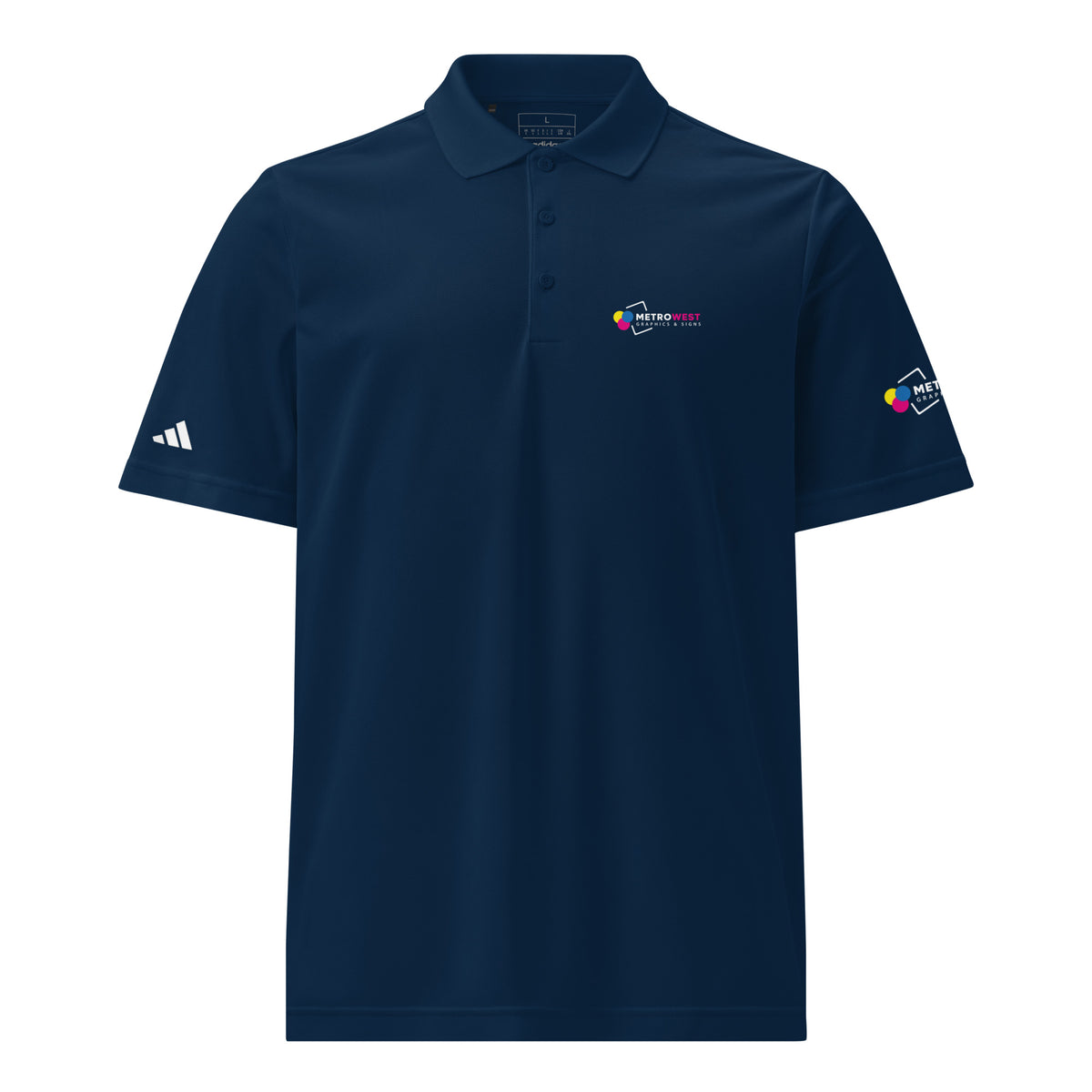 adidas sport polo printed front and back, view 2