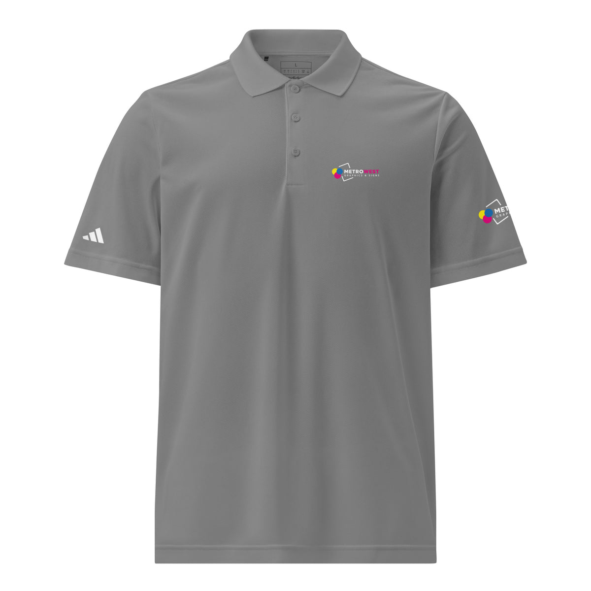 adidas sport polo printed front and back, view 4