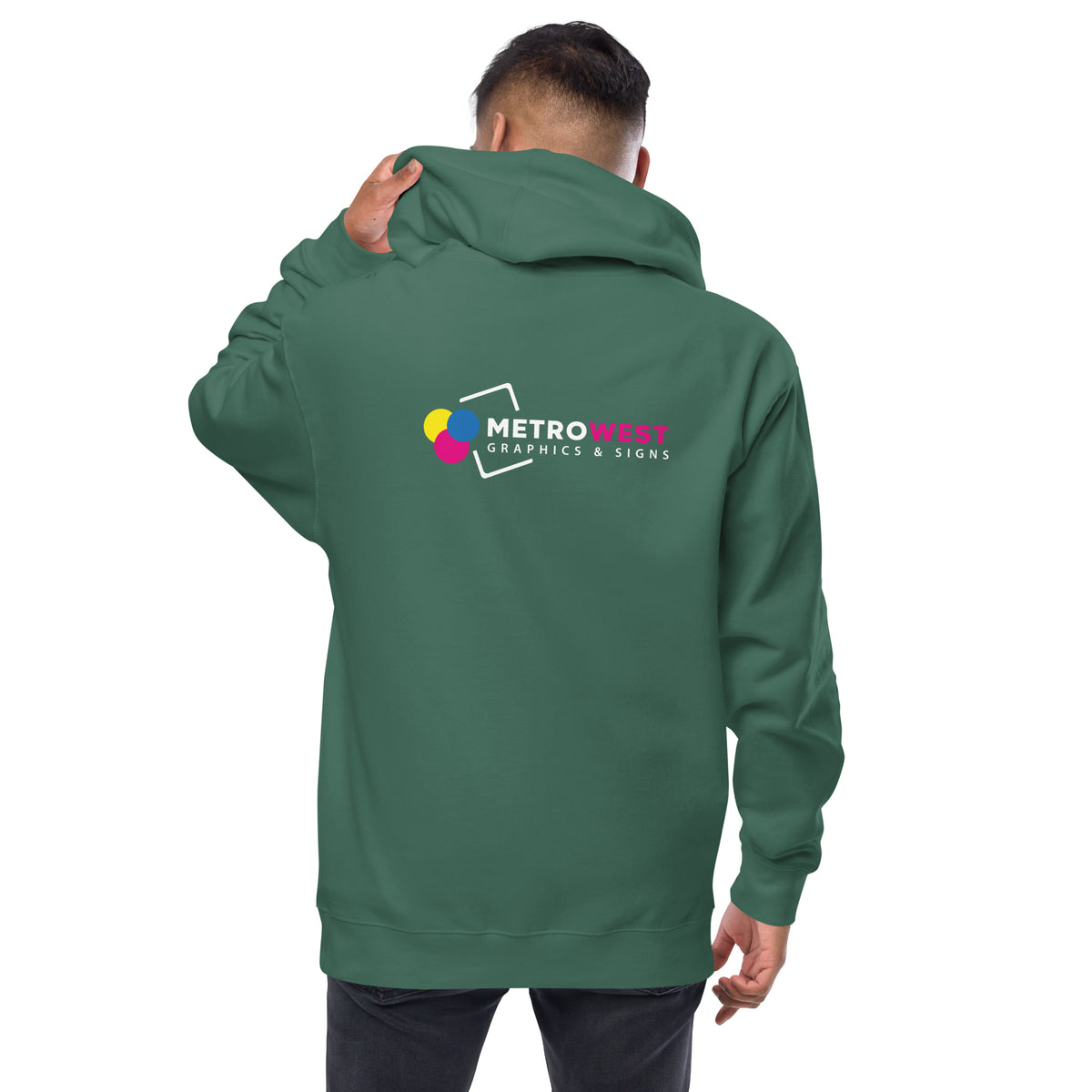 Fleece zip hoodie printed front and back, view 8