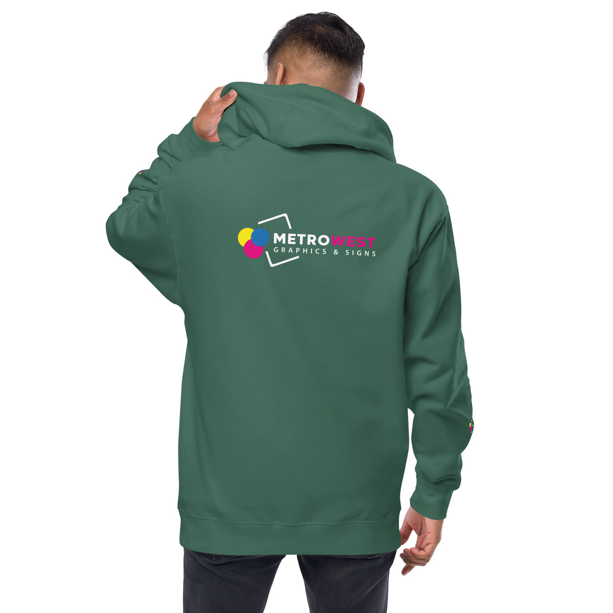 Fleece zip hoodie with full-coverage printing, view 8