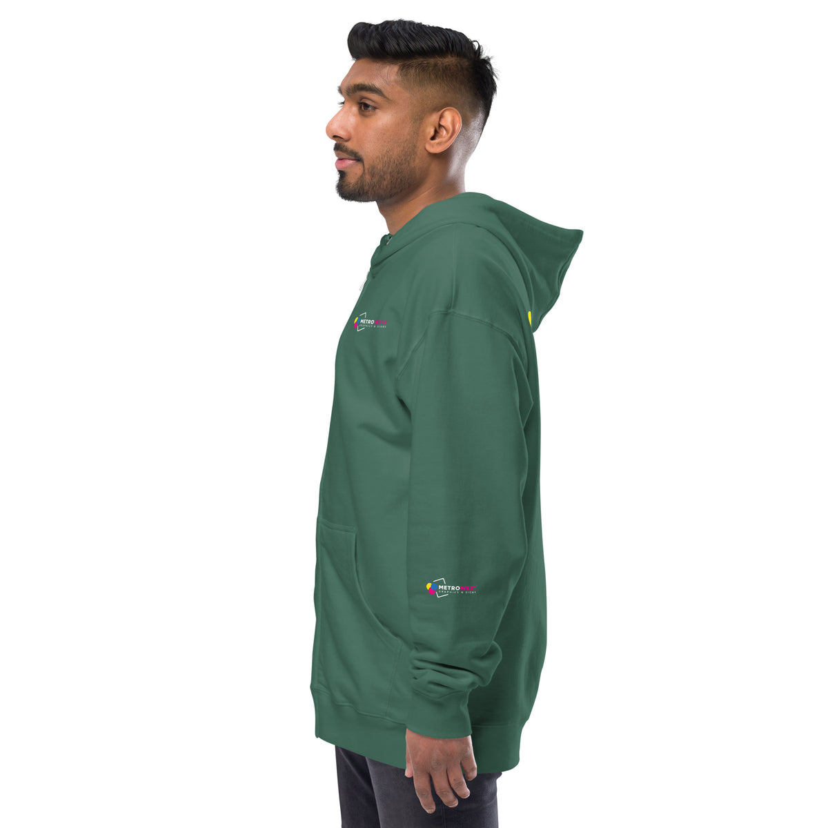 Fleece zip hoodie with full-coverage printing, view 12