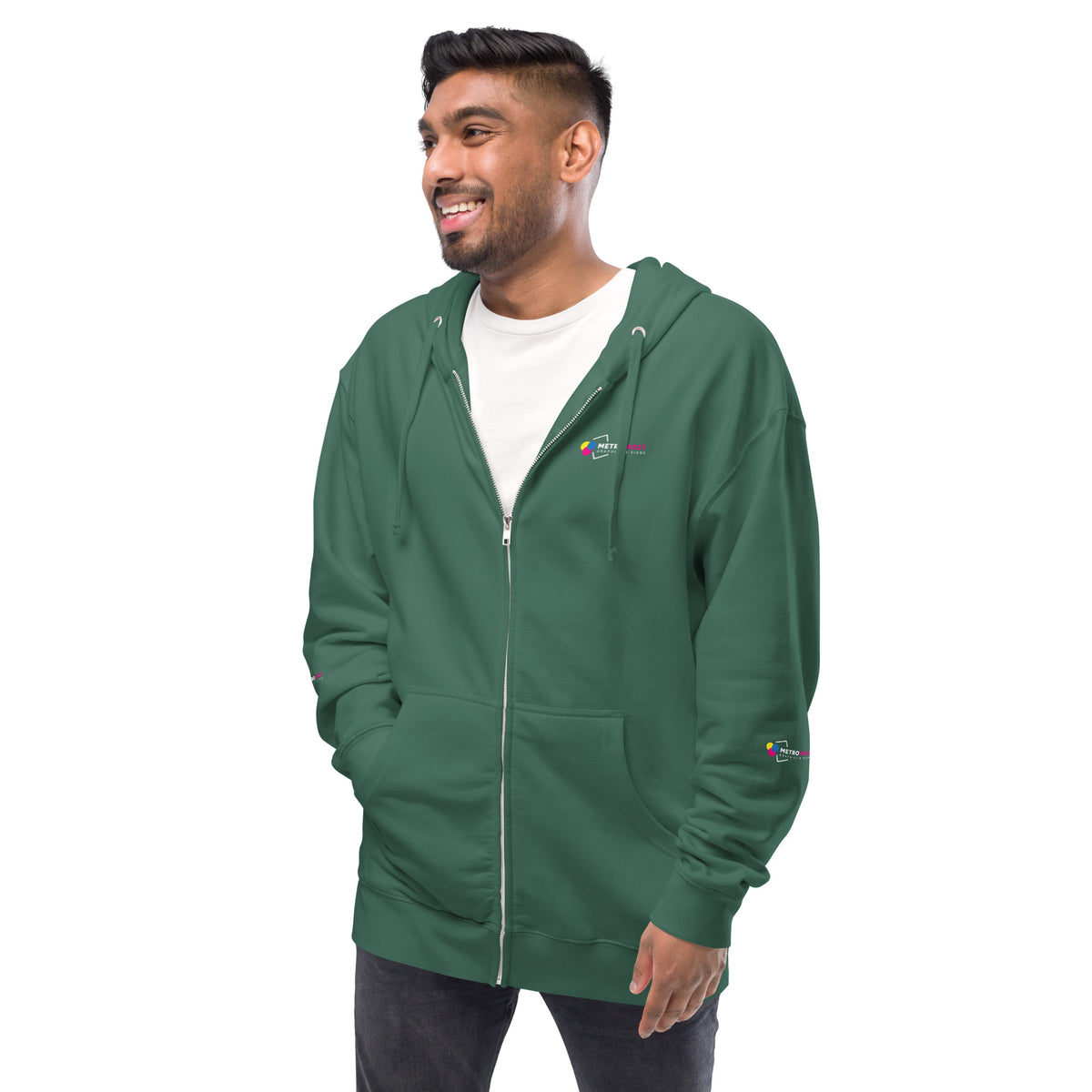 Fleece zip hoodie with full-coverage printing, view 24