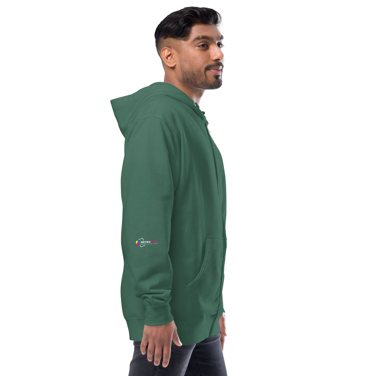 Fleece zip hoodie with full-coverage printing, view 16