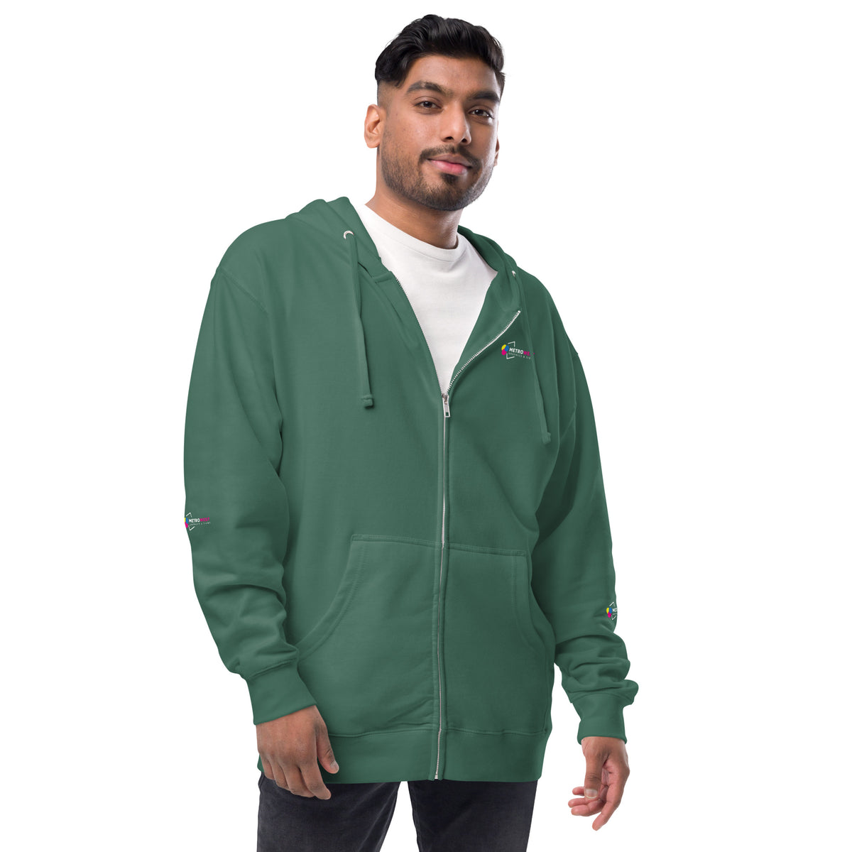 Fleece zip hoodie with full-coverage printing, view 28