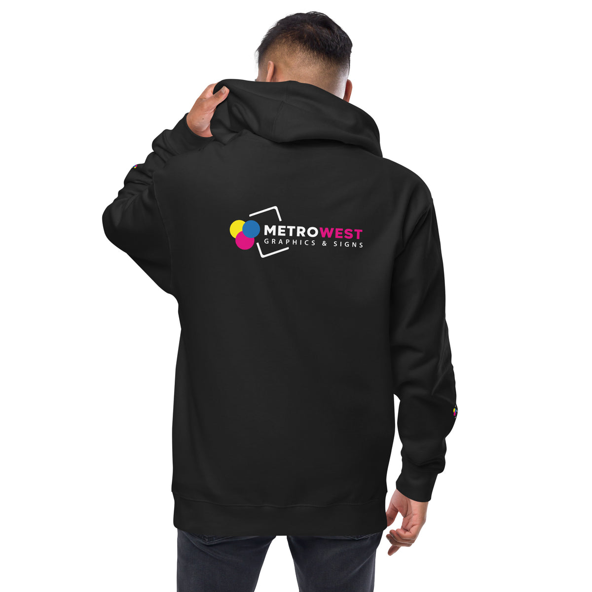 Fleece zip hoodie with full-coverage printing, view 5
