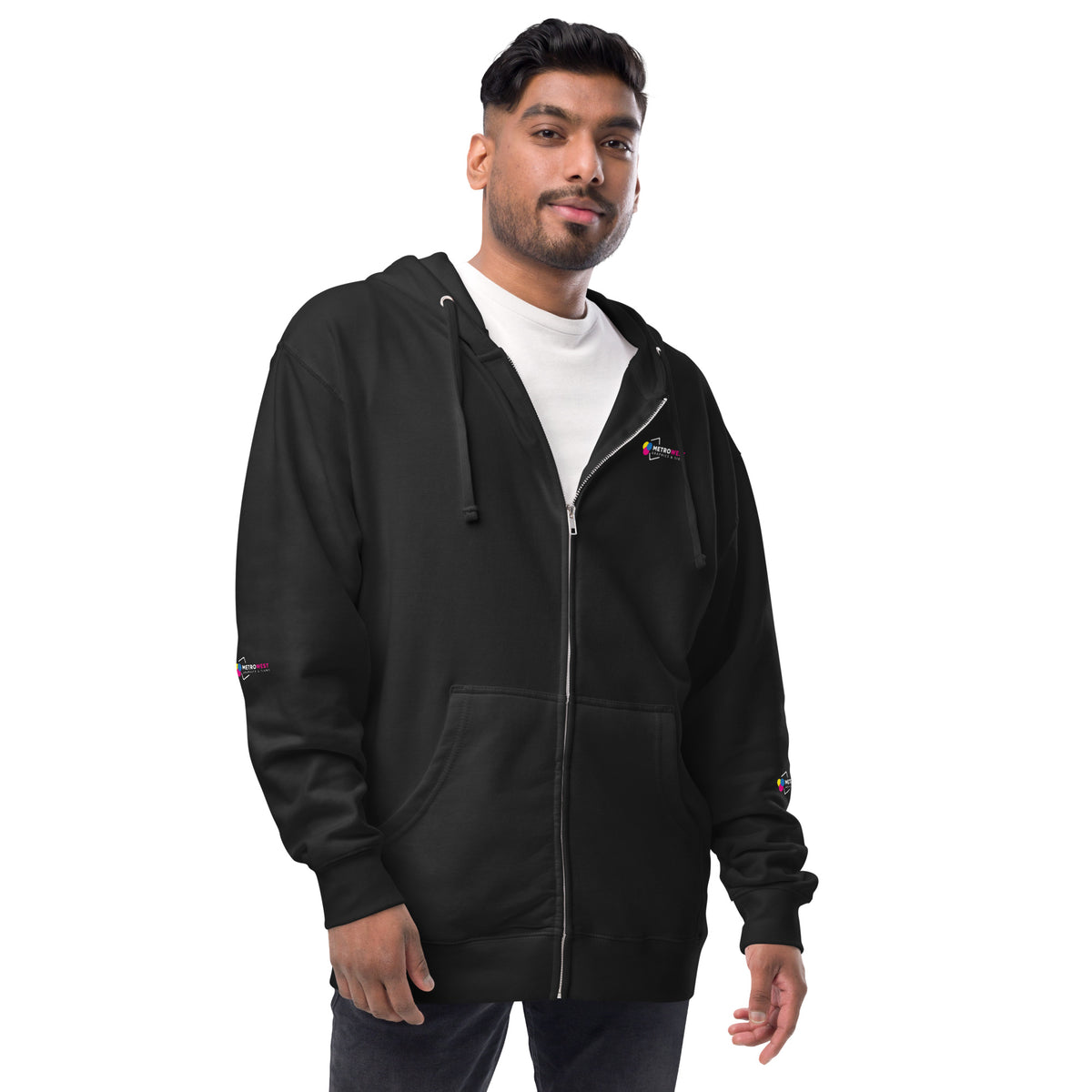Fleece zip hoodie with full-coverage printing, view 25