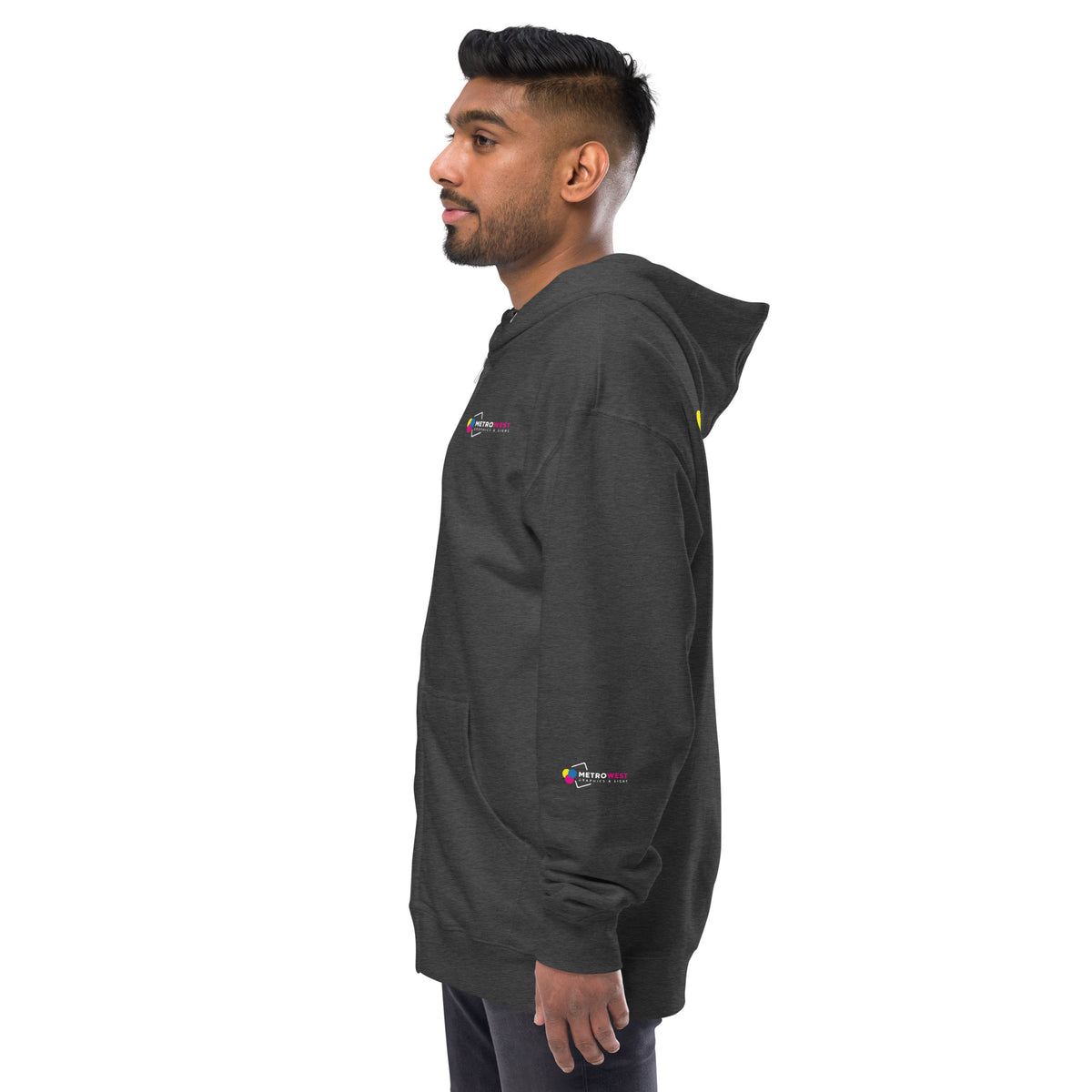Fleece zip hoodie with full-coverage printing, view 11