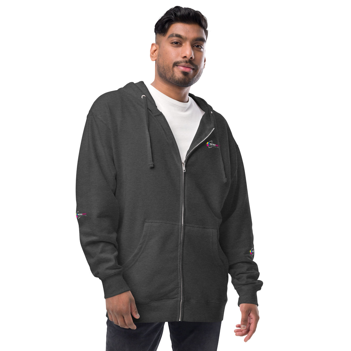 Fleece zip hoodie with full-coverage printing, view 27