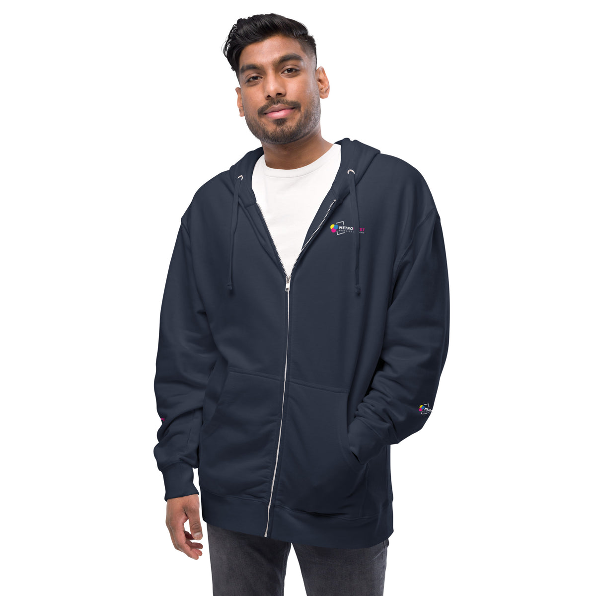 Fleece zip hoodie with full-coverage printing, view 18