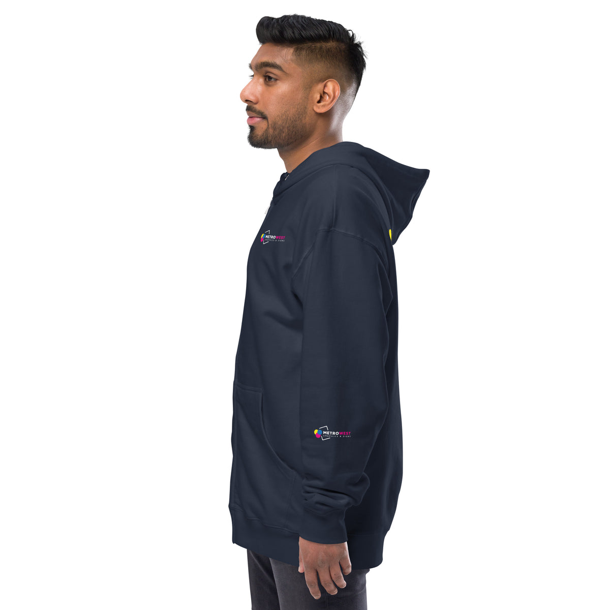 Fleece zip hoodie with full-coverage printing, view 10