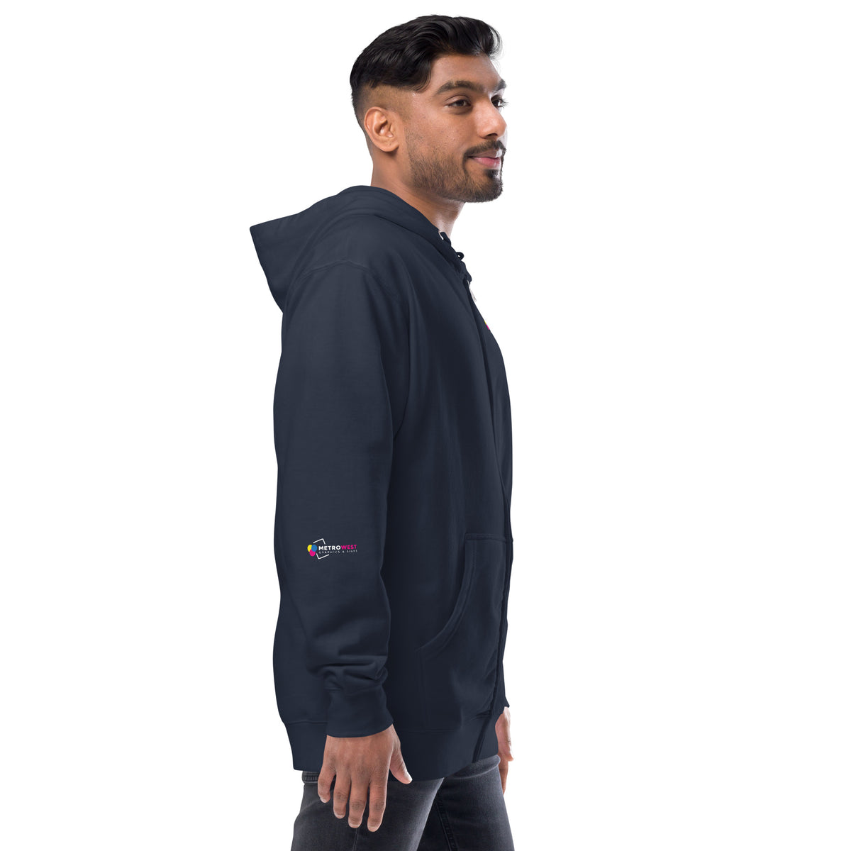 Fleece zip hoodie with full-coverage printing, view 14