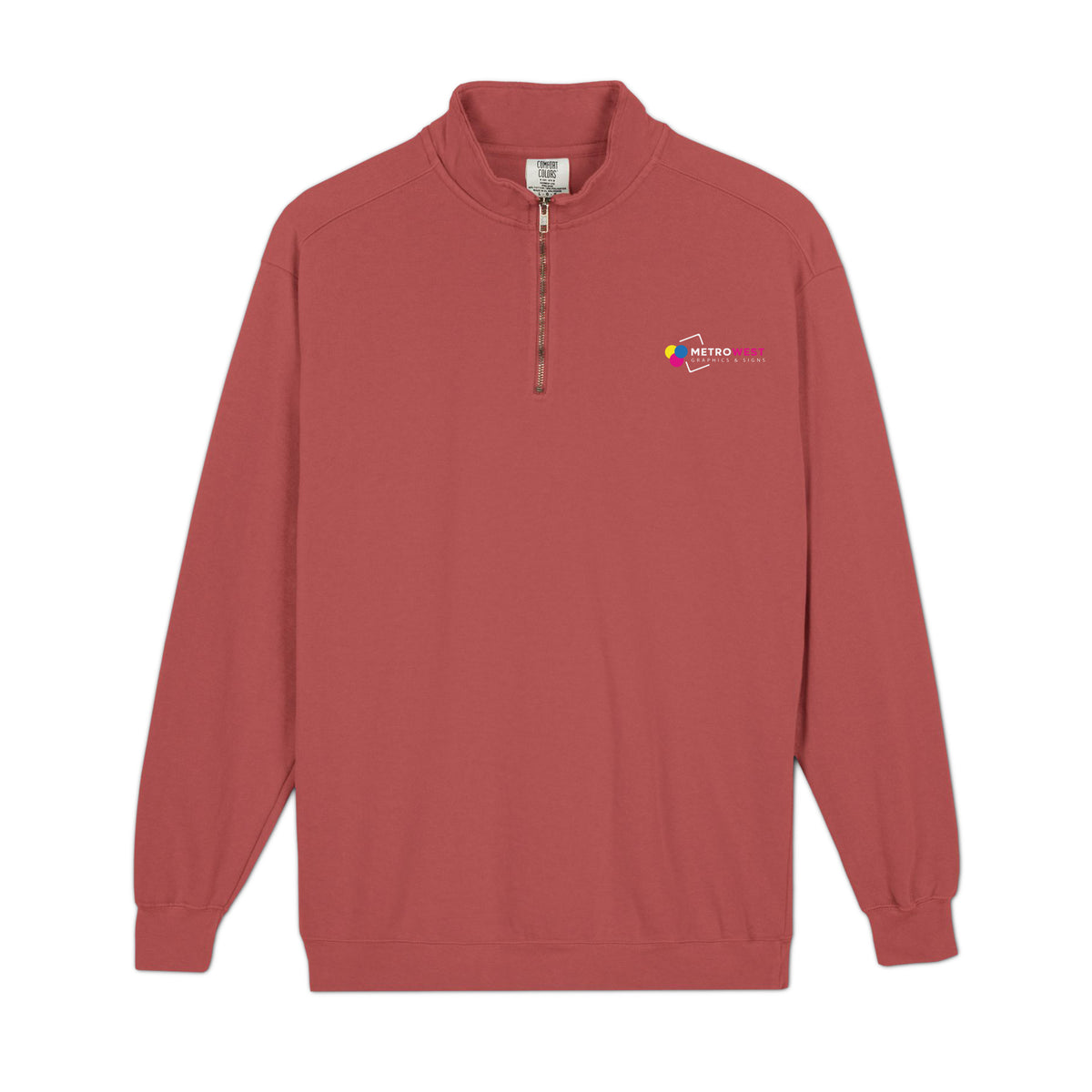 Printed garment-dyed quarter-zip sweatshirt, view 3
