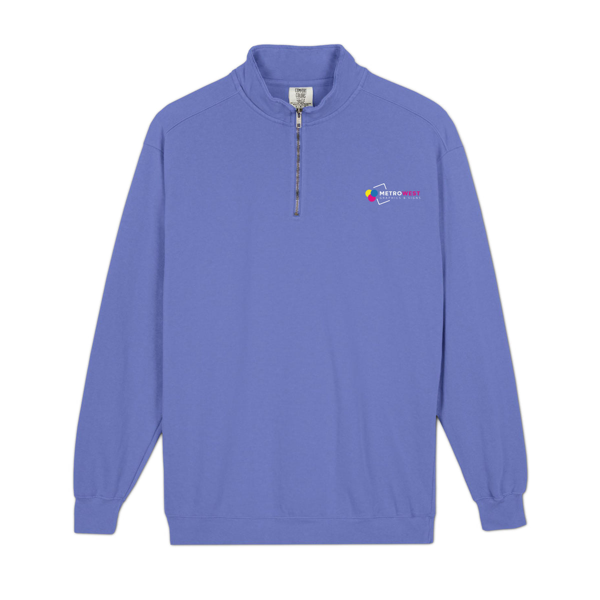 Printed garment-dyed quarter-zip sweatshirt, view 5