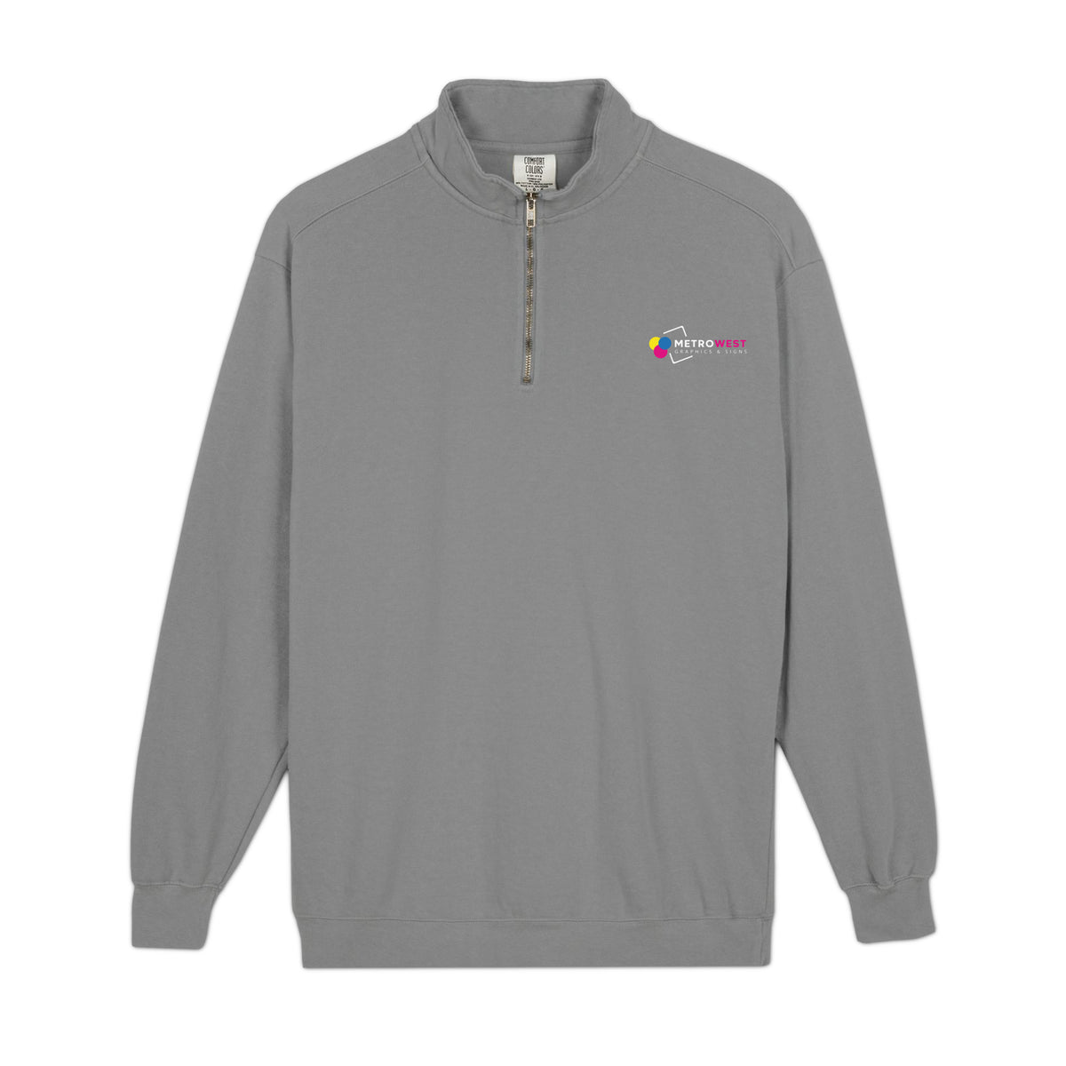 Printed garment-dyed quarter-zip sweatshirt, view 7