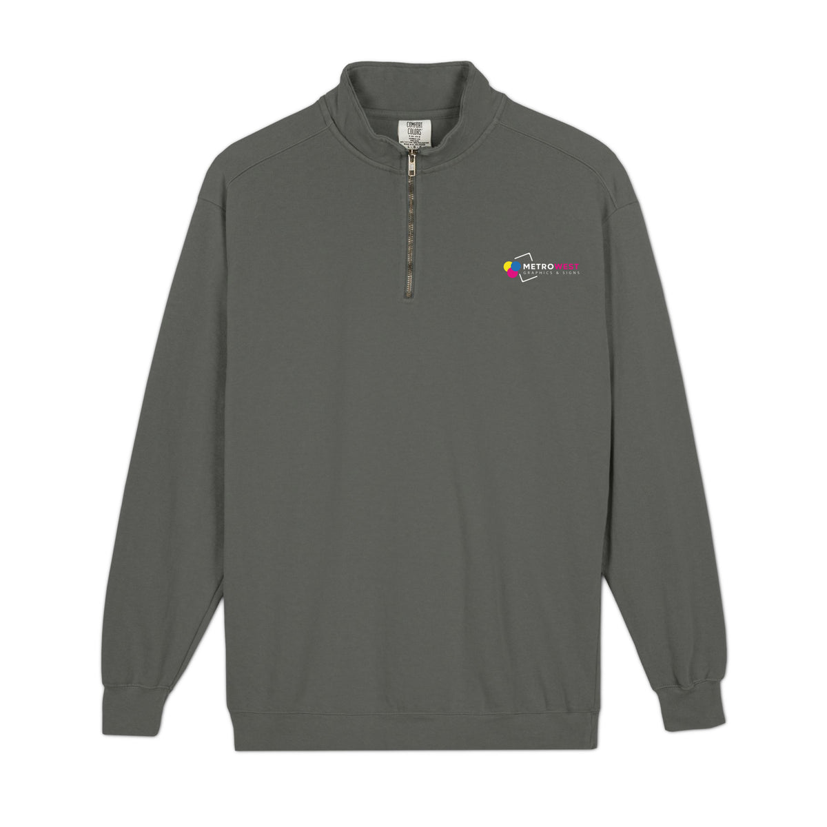 Printed garment-dyed quarter-zip sweatshirt, view 9