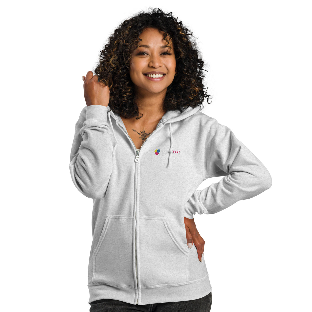 Embroidered heavy blend zip hoodie for work uniforms, view 13