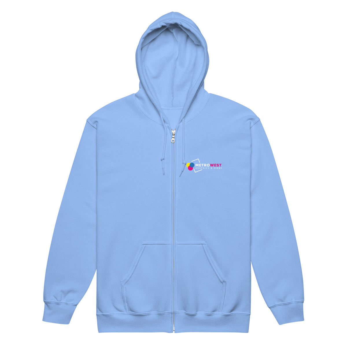 Heavy blend zip hoodie printed front and back, view 10