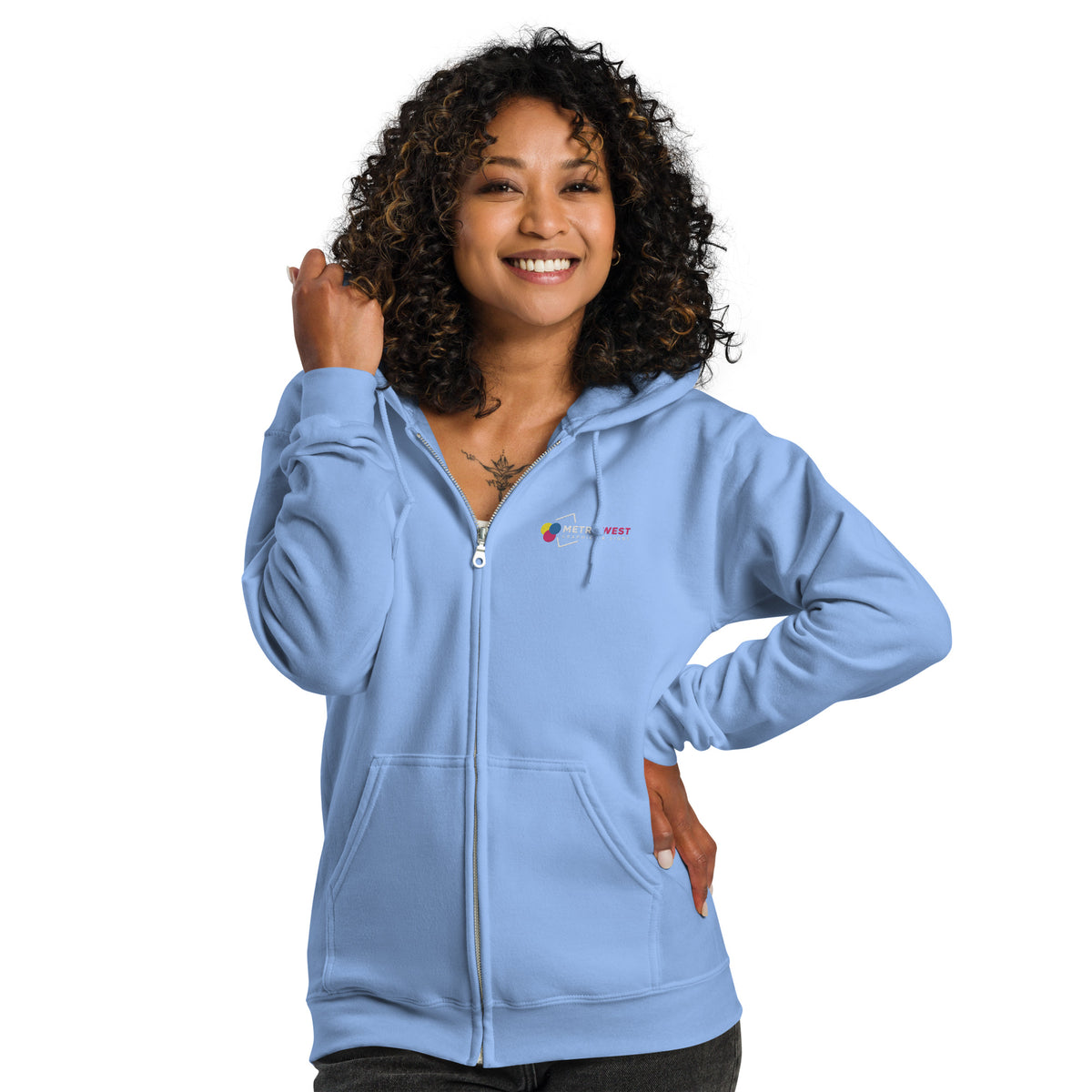 Embroidered heavy blend zip hoodie for work uniforms, view 11