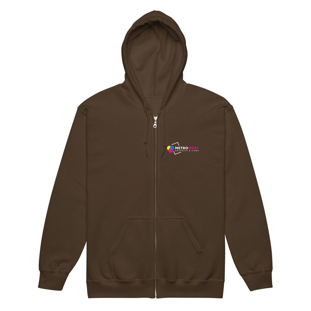 Heavy blend zip hoodie printed front and back, view 2
