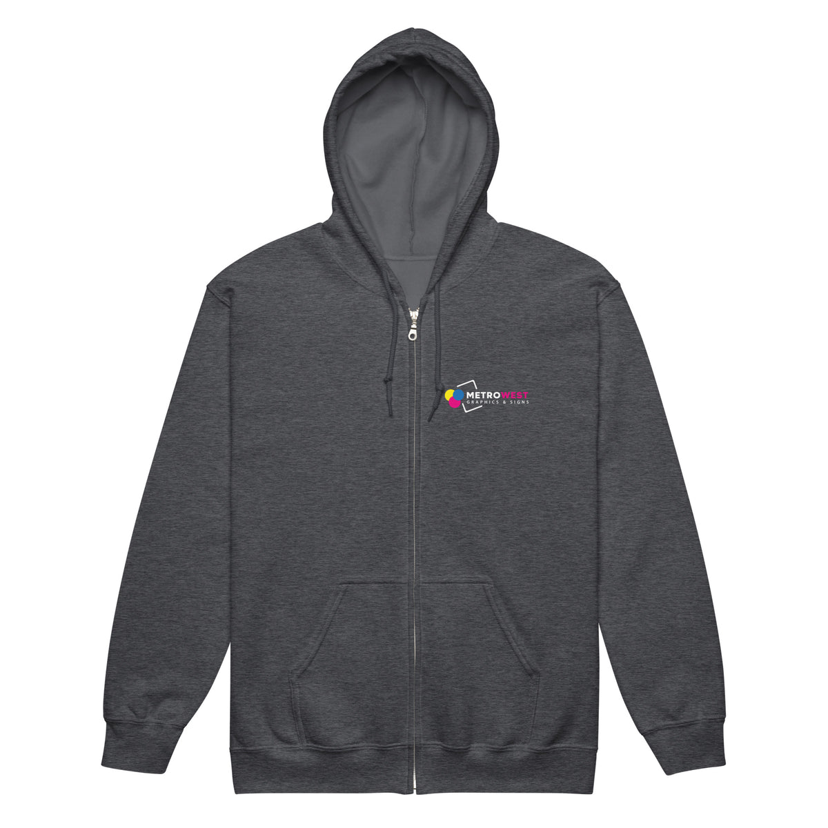 Printed heavy blend zip hoodie for company apparel, view 5