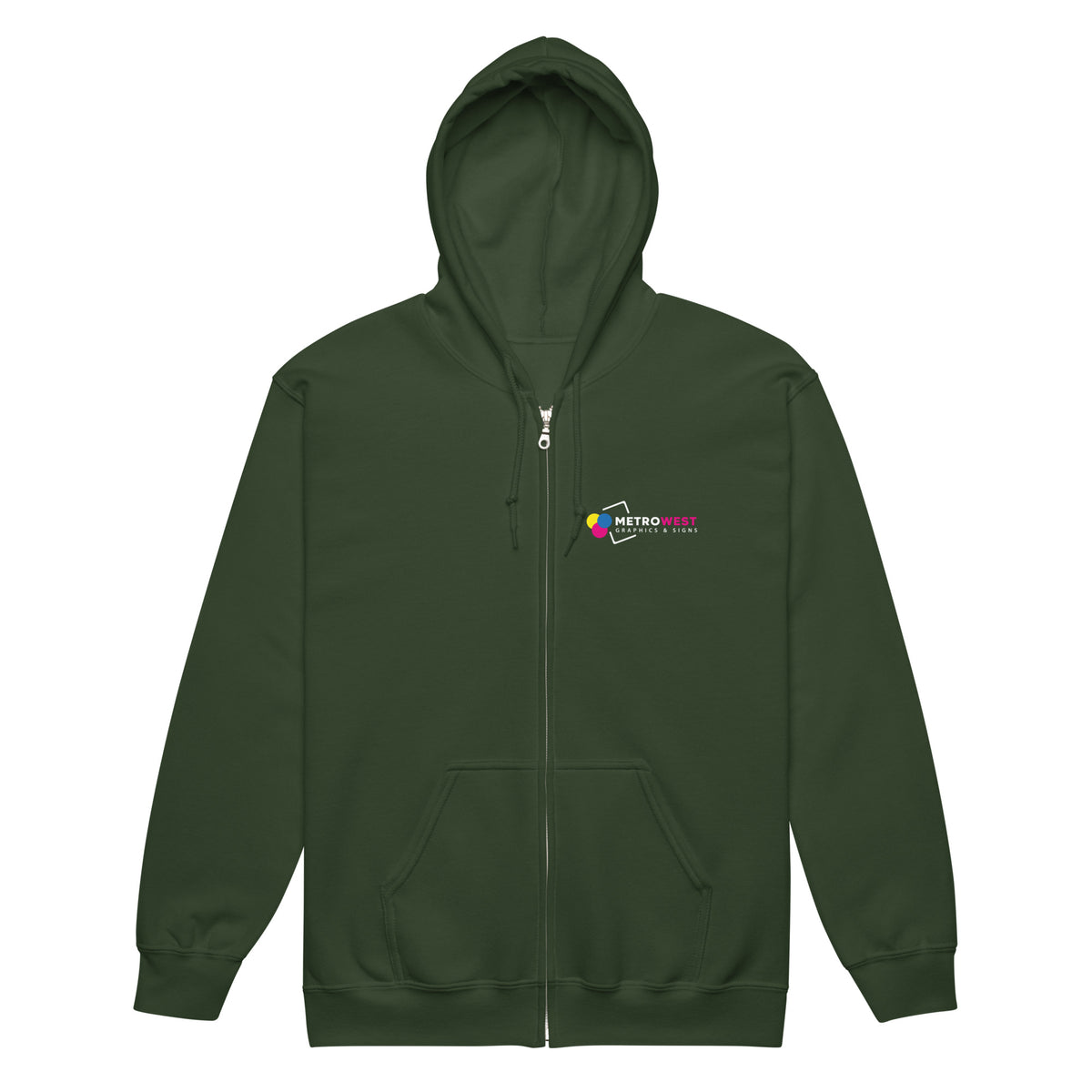 Printed heavy blend zip hoodie for company apparel, view 4