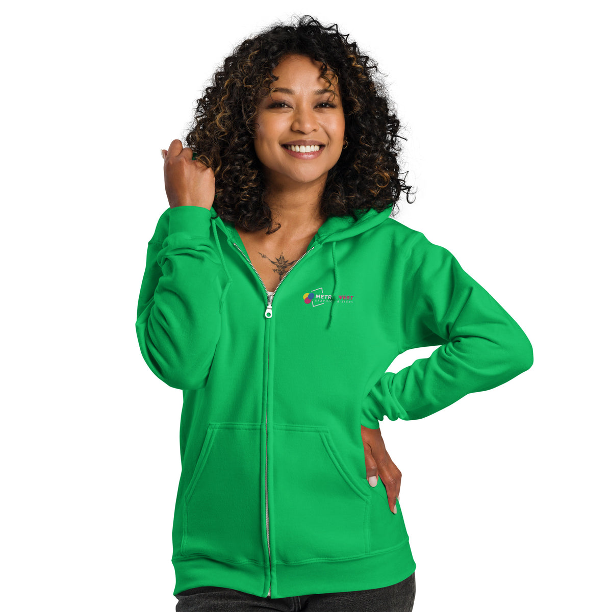 Embroidered heavy blend zip hoodie for work uniforms, view 10