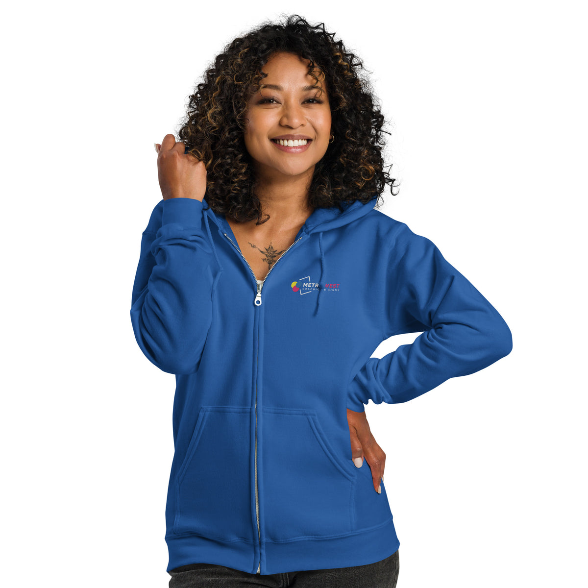 Embroidered heavy blend zip hoodie for work uniforms, view 9