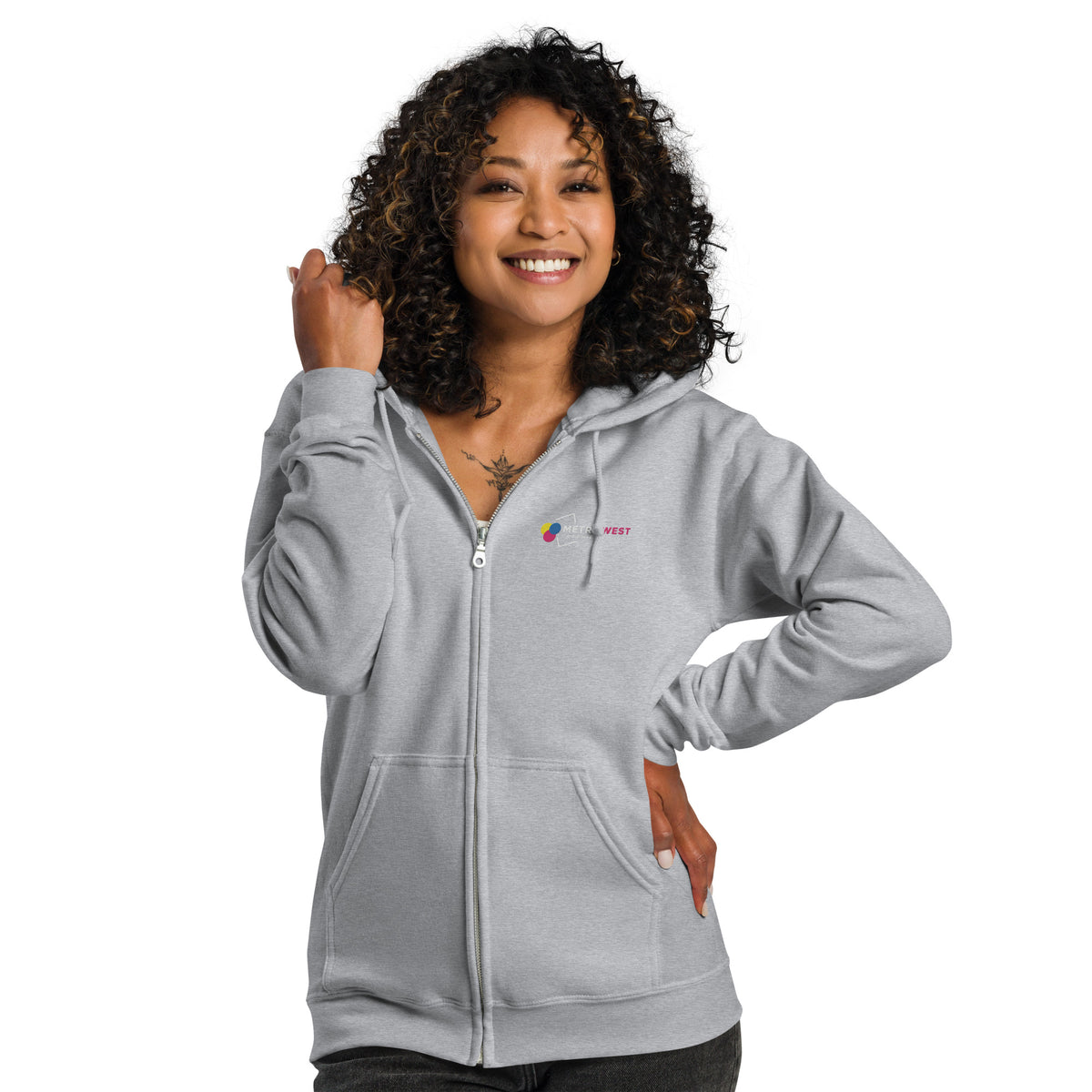 Embroidered heavy blend zip hoodie for work uniforms, view 12
