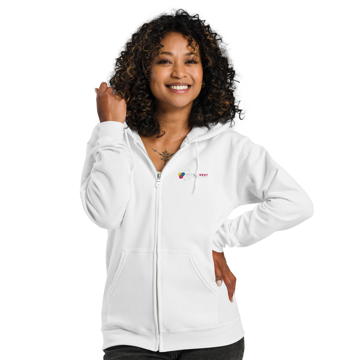 Embroidered heavy blend zip hoodie for work uniforms, view 14