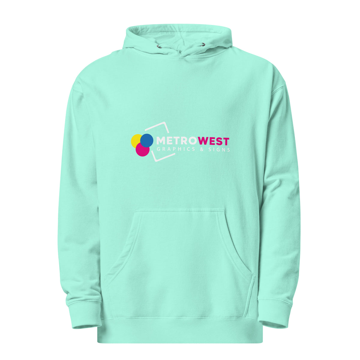 Printed midweight hoodie for company apparel, view 17