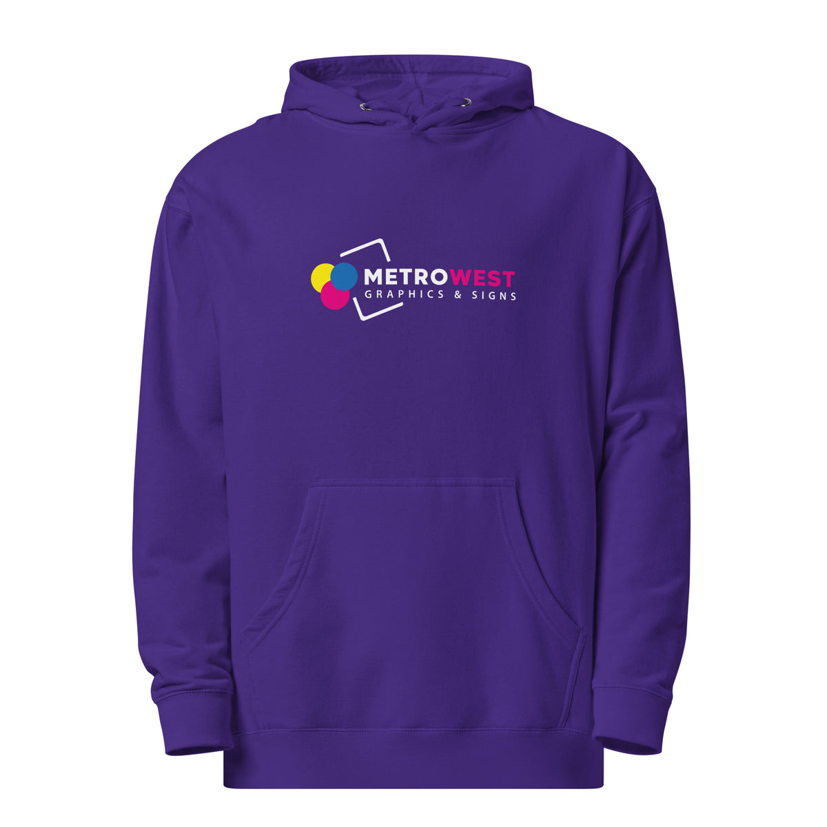 Unisex midweight hoodie printed on the front and back
