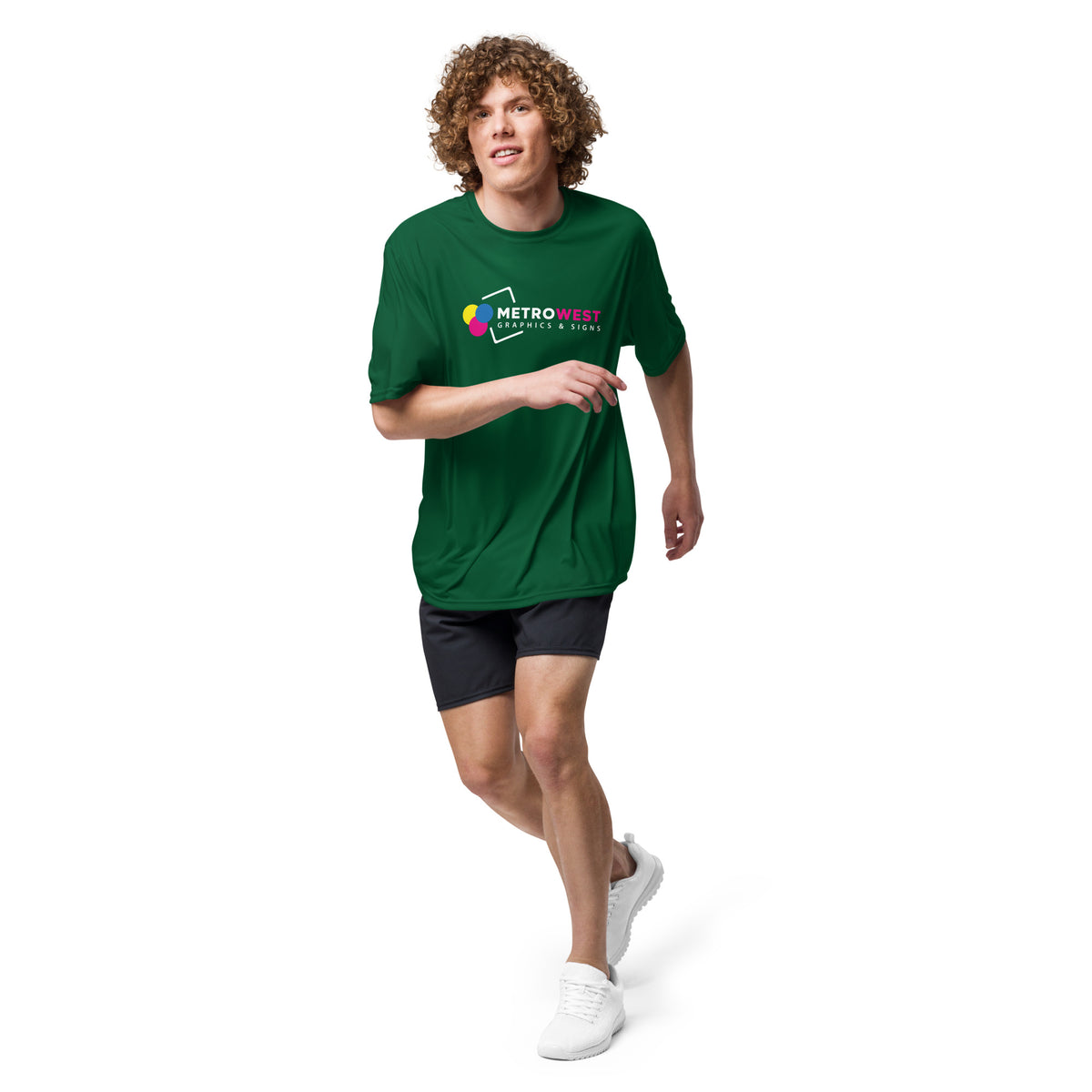 Printed moisture-wicking performance tee, view 2