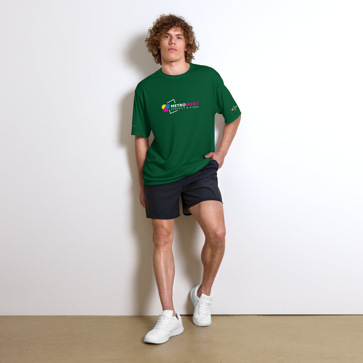 Performance tee with full-coverage printing, view 3