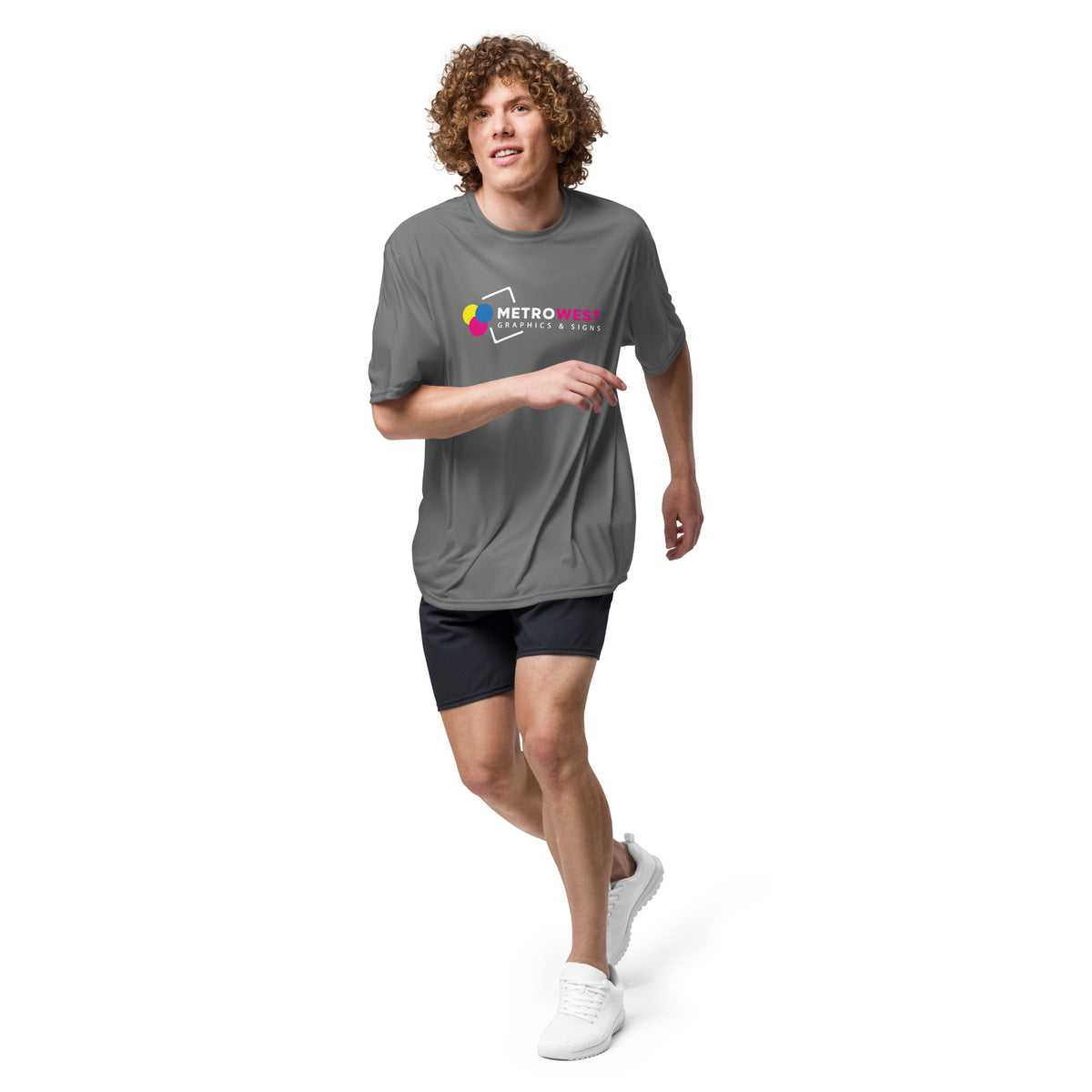 Printed moisture-wicking performance tee, view 3