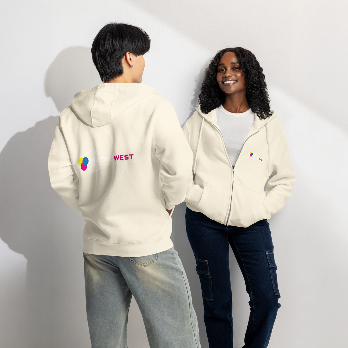 Premium full-zip hoodie printed front and back, view 10