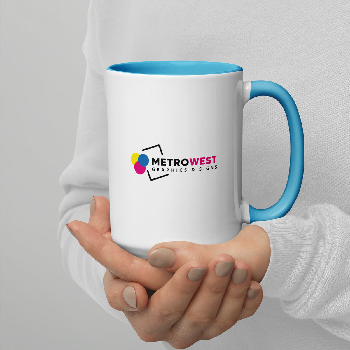 Custom printed mug with color inside, view 6