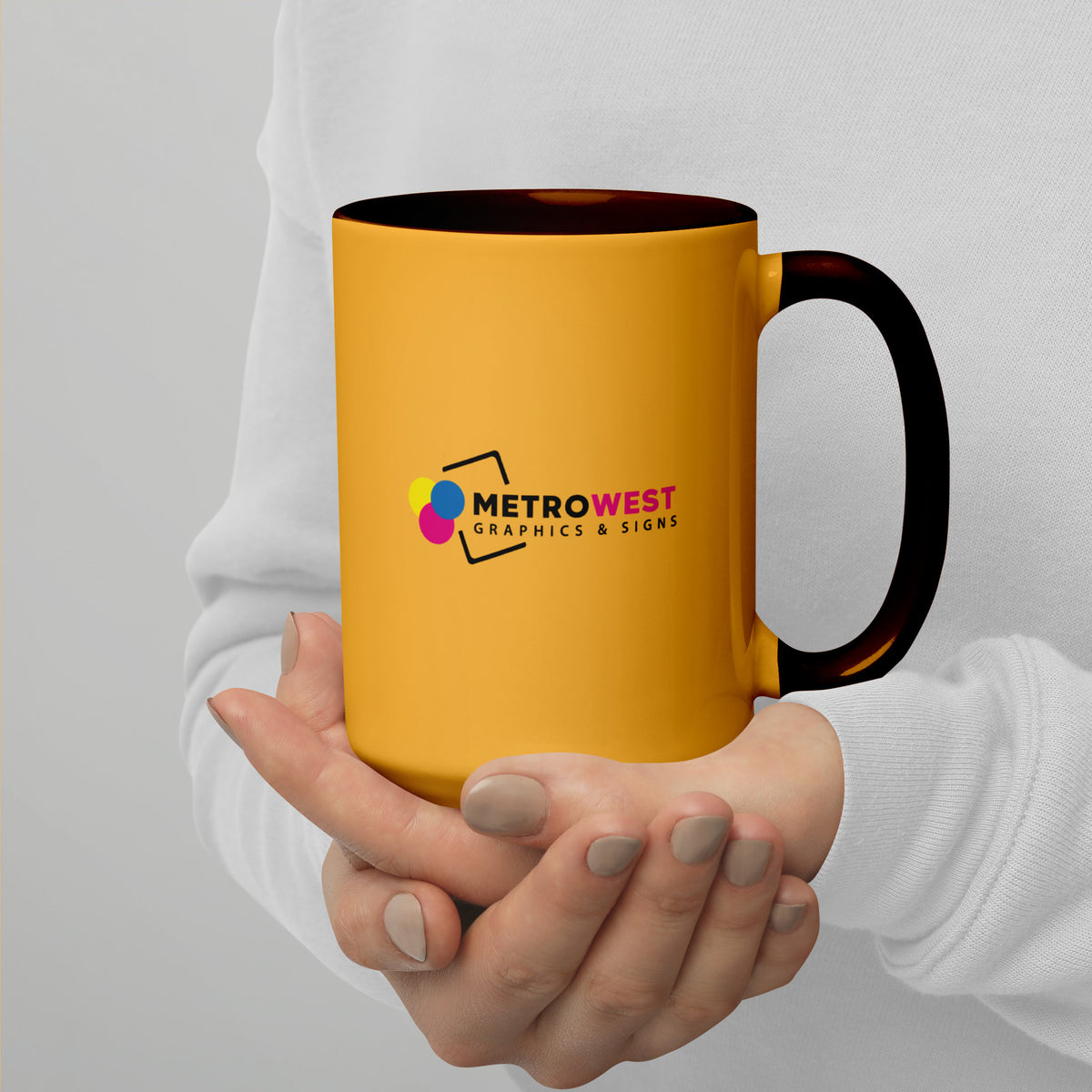 Custom printed mug with color inside, view 8
