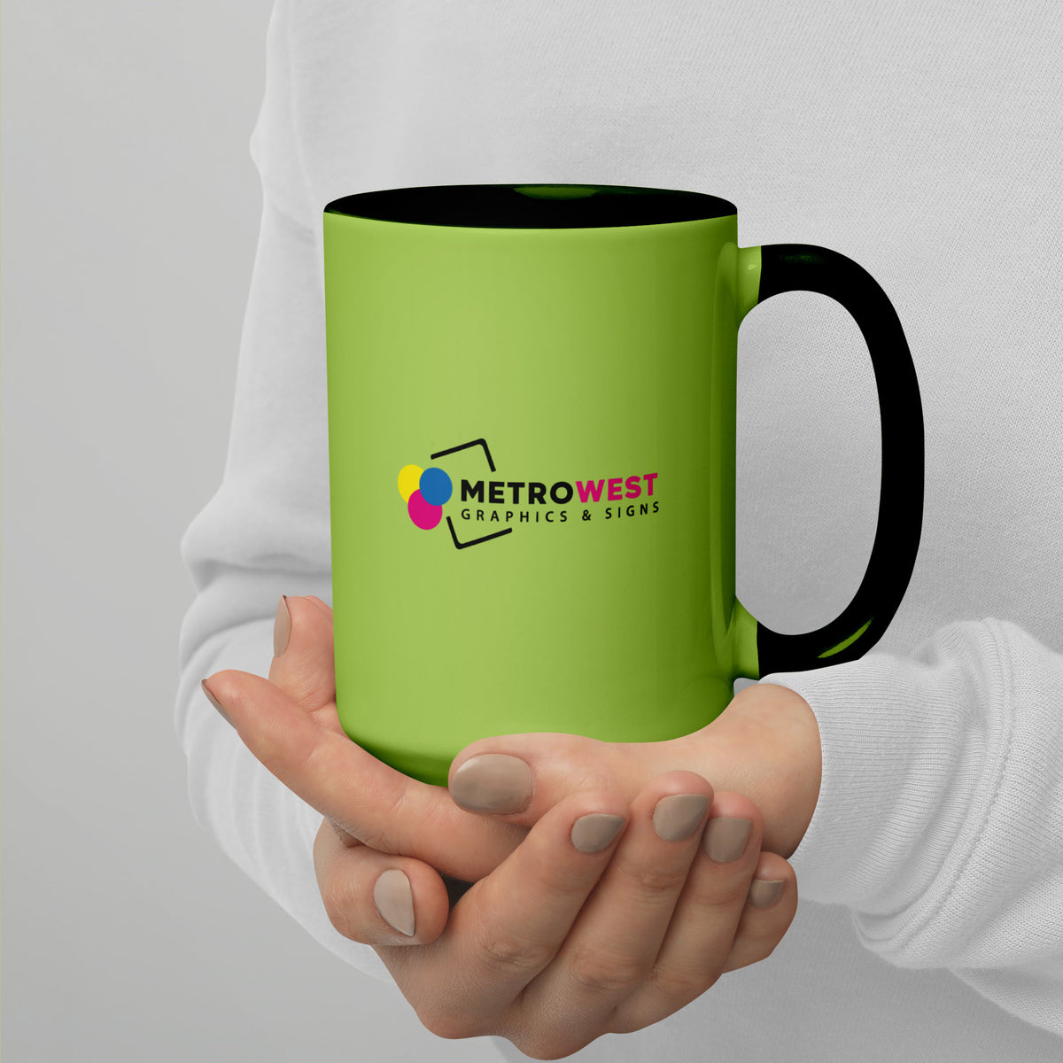 Custom printed mug with color inside, view 9