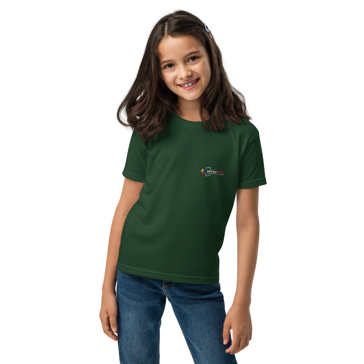 Embroidered youth sports tee for teams, view 5